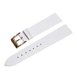 KVIVI Uhrenarmband,Leder Uhrenarmband 12mm 14mm 16mm 18mm 20mm 22mm Leder Uhrenarmband Riemen Armbands für Frauen Männer Braun Black Belt Band Watch Zubehör (Color : White 2, Size : 12mm) von KVIVI