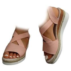 KWHEUKJL Dotmalls Wedge Sandals, Fish Mouth Casual Women's Sandals, Extra Wide Width Wedge Sandals (Pink,37) von KWHEUKJL