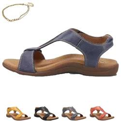 KWHEUKJL Shoeshome Women's Comfy Orthotic Sandals, Women's Orthopedic Arch Support Sandals, Comfort Walking Beach Flat Sandals (Blue,6) von KWHEUKJL