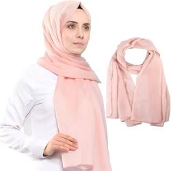 Kopftuch Damen Hijab Muslimisch Damen Tuch Schal Premium Chiffon Hijab Kopftuch Schal aus Leicht Stoff Seidenweiche Chiffon Hijab Moderne Islamische Chiffon Kopftücher für Muslimische Frauen (rosa) von KWJEIULSOQ
