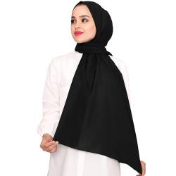 Kopftuch Damen Hijab Muslimisch Damen Tuch Schal Premium Chiffon Hijab Kopftuch Schal aus Leicht Stoff Seidenweiche Chiffon Hijab Moderne Islamische Chiffon Kopftücher für Muslimische Frauen (Schwarz) von KWJEIULSOQ