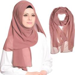 Kopftuch Damen Hijab Muslimisch Damen Tuch Schal Premium Chiffon Hijab Kopftuch Schal aus Leicht Stoff Seidenweiche Chiffon Hijab Moderne Islamische Chiffon Kopftücher für Muslimische Frauen (khaki) von KWJEIULSOQ