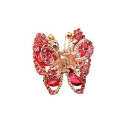 Schmetterlings-Haarklammern, Metall-Kristall-Schmetterlings-Haarklammern, Strass für rutschfeste Perlen-Styling-Klemmen von KWJNH