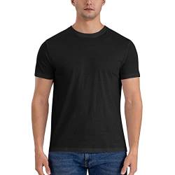 Herren-T-Shirts, kurzärmelig, Sommer-T-Shirt, Schwarz, 3XL von KWQDOZF