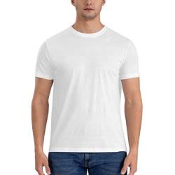 Herren-T-Shirts, kurzärmelig, Sommer-T-Shirt, Weiß, L von KWQDOZF