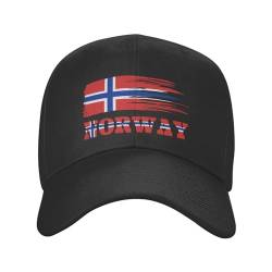 KWQDOZF Baseballkappe mit norwegischer Flagge in Norwegen für Männer und Frauen verstellbar Klassische Papa-Mütze Trucker-Kappe für Laufen Outdoor-Aktivitäten von KWQDOZF
