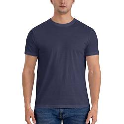 T-Shirt für Herren, leicht, kurzärmelig, modisch, Marineblau, 4XL von KWQDOZF