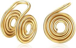 KWUNCCI Druck-Ohrringe für Keloide, 10 mm, Spiralohrringe, drahtgewickelte Clip-On-Ohrringe, Edelstahl, nicht durchbohrte Ohrringe, Ohrmanschetten, künstliches Piercing für Männer und Frauen, 10 mm, von KWUNCCI