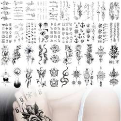 KXUSW Temporäre Tattoos-40 Blatt Fake Tattoos-Klebetattoos Erwachsene-Tattoos Erwachsene-Wasserfeste Tattoo-Aufkleber, Schmetterling, Blume, Tier, Cartoon, Temporäre Tattoo-Aufkleber von KXUSW