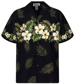 KY's Original Hawaiihemd, Brustdruck Gelber Hibiskus, schwarz, 3XL von KY's