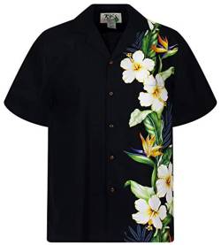 KY's Original Hawaiihemd, Wedding gelbe Strelizie, schwarz, L von KY's