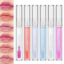 KYDA 6 Farben Glossy Lip Gloss, Mirror Shiny Finish, Water Glow Tinted Transparent Jelly Lipstick, Lasting Moisturizing Lip Plumping Gloss, von Ownest Beauty von KYDA