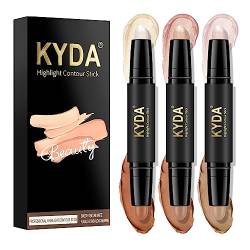 KYDA 6 Farben Highlighter Contour Stick, 2 in 1 Body Makeup Shading Stick, Face Highlighters Sticks, Contouring Highlighting Shadow Cream Pen (3 Stück)-Set B von KYDA