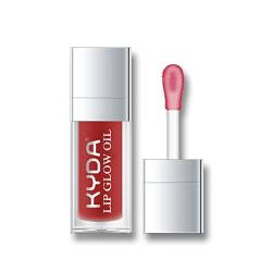 KYDA Plumping&Hydrating Lip Glow Oil, Moisturizing Crystal Jelly Lip Lip Gloss, Transparentes Lippenöl Getönt für die Lippenpflege Verhindert Rissige Lippen (012#Bean Paste Pink) von KYDA