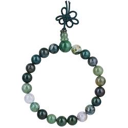 KYEYGWO 21 Mala Perlen-Armband für Männer und Frauen, Chakra-Kristall-Steinarmbänder für Unisex, Reiki-Stretching-Gebetsarmband, Indischer Achat von KYEYGWO