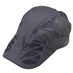 KYEYGWO Atmungsaktive Mesh Schirmmütze für Herren und Damen, Gatsby Newsboy Flatcap Outdoor Sonnenhut Einstellbare Sportmütze Freizeit Barette Cap Sommer Kappe, Grau von KYEYGWO