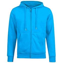 KYEYGWO Eisblau Fleece Hoodies Sweatshirts für Herren und Damen, Zip-Hoodie Kapuzenpullover mit Tasche, Einfarbig Lange Ärmel Kapuzenjacke Herbst Winter Sweatjacke, L von KYEYGWO