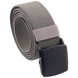 KYEYGWO Elastischer Stretch-Freizeitgürtel, Herren Tactical Hiking Belt aus Kunststoffschnalle, 2-grau von KYEYGWO