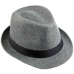 KYEYGWO Fedora-Hut Mode Filz Gangster Hüte für Mann und Frau, Trilby Snap breiter Krempe Vintage Style Dress Hut von KYEYGWO