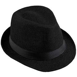 KYEYGWO Fedora-Hut Mode Filz Gangster Hüte für Mann und Frau, Trilby Snap breiter Krempe Vintage Style Dress Hut von KYEYGWO