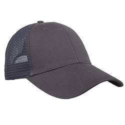 KYEYGWO Halb Atmungsaktive Mesh Baseball Cap aus Baumwolle, Verstellbar Einfarbig Baseballkappe Outdoor Sonnenhut Freizeit Sportmütze Klassisch Baseballmütze für Herren und Damen, Grau von KYEYGWO