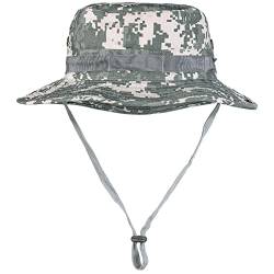 KYEYGWO Militär Boonie Hut für Herren und Damen, Klassisch Buschhüte Breiter Krempe Sonnenhut Outdoor Fischerhüte Sommer Hat für Angeln Camping Wandern, ACU Camouflage von KYEYGWO