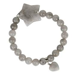KYEYGWO Natürliche Labradorit Sternkristall Armband für Damen, Reiki Heilung Glück 8mm Perlen Mode Armband Schmuck Amulet von KYEYGWO