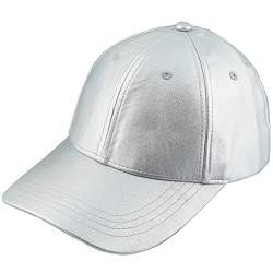 KYEYGWO PU Leder Baseball Cap für Herren und Damen, Verstellbar Warmer Winter Hut Einfarbig Sonnenhüte Casual Baseballkappe Klassisch Sport Mützen, Silber von KYEYGWO