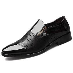 KYOESCAI Anzugschuhe Herren Mokassins Formale Klassischer Business Derby Oxford Hochzeit Fahrschuhe Schuhe,Schwarz,41 EU von KYOESCAI