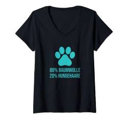 Damen Baumwolle Hundehaare Lustiger Hunde Spruch T-Shirt mit V-Ausschnitt von KaSeRa