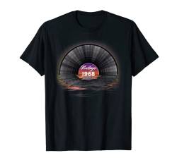 Vintage 1968 Vinyl Sunset Schallplatte Wasser Musik Retro T-Shirt von KaSeRa