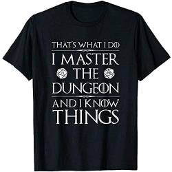 I Master The Dungeon and I Know Things DND RPG D20 O-Neck 100% Cotton Casual Unisex T-Shirt Black XL von Kabe
