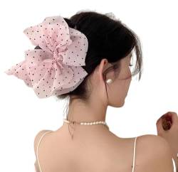 KABELIFE Haarklammern mit Schleife Punkt Haarkrallen Clips Haarspangen Pferdeschwanzhalter Dutt Chignon Halter Zubehör für Frauen Mädchen (Pink) von Kabelife