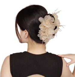 KABELIFE Kunststoff-Haarklammern Blumen Haarspangen Pferdeschwanz-Halter Dutt Chignon-Halter Haarschmuck für Frauen Mädchen (Aprikose) von Kabelife