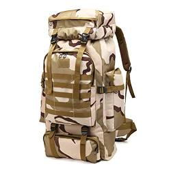 Kabxhueo Rucksack 80L Wasserdicht Notfallrucksack Military Armee Rucksack Großer Outdoor Reiserucksack Kampfrucksack Fluchtrucksack Survival Backpack für Herren Damen für Camping, Wander, Trekking von Kabxhueo