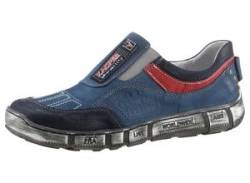 Slipper KACPER Gr. 43, blau (navy, rot) Herren Schuhe Slipper Freizeitschuh, Slipper, Komfortschuh mit beidseitigem Stretcheinsatz von Kacper