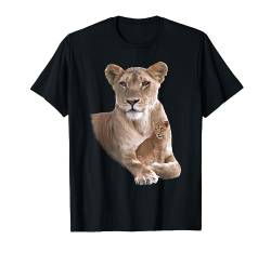 Löwen-Mama mit Baby - Raubkatze in Afrika T-Shirt von Kadzo