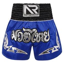 Kaerm Box-Shorts für Herren Training Muay Thai Kurze Kampfshorts für Männer Kampfsport MMA Shorts für Training und Kickboxen Slim Fit Royal Blau 3XL von Kaerm