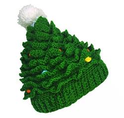 Kafeimali Unisex Weihnachten Winter Strickmütze Häkelmütze Santa Mütze Bearded Caps - Grün - Einheitsgröße von Kafeimali