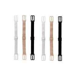 Kaggpeza Verstellbare BH-Träger-Clips,6 Stück BH-Träger BH-Trägerhalter Stop Slipping BH Gurt Halter für Alle Körbchengrößen (Schwarz,Beige,Weiß) von Kaggpeza