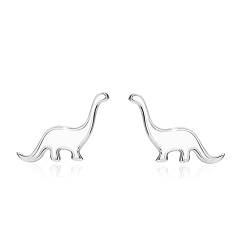 Kaguyo Silberohrringe für Mädchen, rosévergoldetes Sterlingsilber, niedliche kleine Dinosaurier-Ohrstecker für Frauen, Mädchen, Kinder, Geburtstagsgeschenk (silver) von Kaguyo