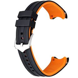 Kai Tian 18mm Silikon Universal Uhrenarmband Gebogenem Ende Zwei Farben Schwarz-Orange Gummi Schnellverschluss Uhrenarmband für Männer Frauen von Kai Tian