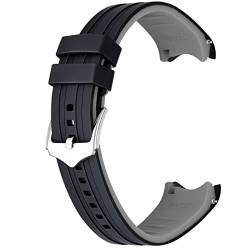 Kai Tian 18mm Silikon Universal Uhrenarmband Gebogenem Ende Zwei Farben Schwarzes-Graues Gummi Schnellverschluss Uhrenarmband für Männer Frauen von Kai Tian