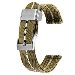 Kai Tian 18mm Uhrenarmband Braunton Khaki Canvas Metallhalter Leinengewebe Schnellverschluss Ersatz Watch Armband für Herren Damen von Kai Tian