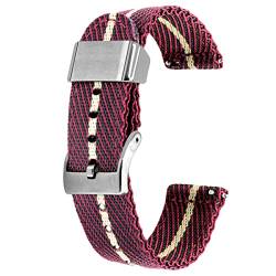 Kai Tian 18mm Uhrenarmband Rotton Khaki Canvas Metallhalter Leinengewebe Schnellverschluss Ersatz Watch Armband für Herren Damen von Kai Tian