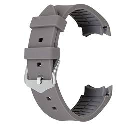 Kai Tian 20mm Silikon Universal Gebogene Enden Armband Grau Uhrenarmband Für Männer Frauen von Kai Tian