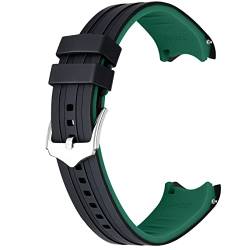 Kai Tian 20mm Silikon Universal Uhrenarmband Gebogenem Ende Zwei Farben Schwarz-Grün Gummi Schnellverschluss Uhrenarmband für Männer Frauen von Kai Tian