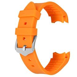 Kai Tian 24mm Silikon Universal Gebogene Enden Armband Orange Uhrenarmband Für Männer Frauen von Kai Tian