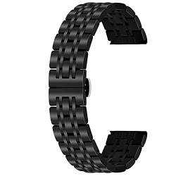 Kai Tian 7 Zeilen Edelstahl Armband 22mm Schnelle Veröffentlichung Uhrenarmband für Männer Frauen Konisches Uhrenarmbänder Schwarz von Kai Tian