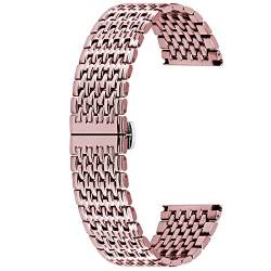 Kai Tian Edelstahl Uhrenarmbänder für Frauen Männer 18mm Armband Bereitstellungsschnalle Poliert Verjüngt Ersatzbänder Sport Roségold von Kai Tian